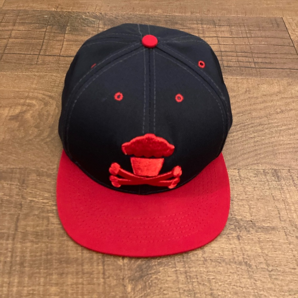 Johnny Cupcakes Snapback Hat Red and Black w/ Embroidered Logo